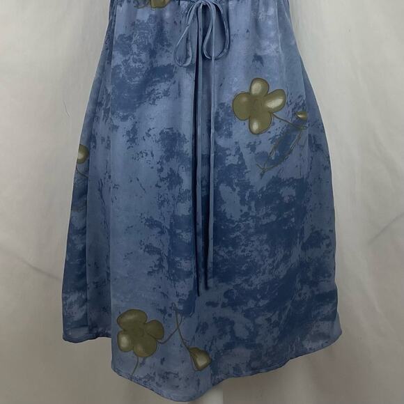 Borcellini Sheer Blue Watercolor Floral Print Career Office Dress NWOT Size 9/10 - Picture 7 of 13